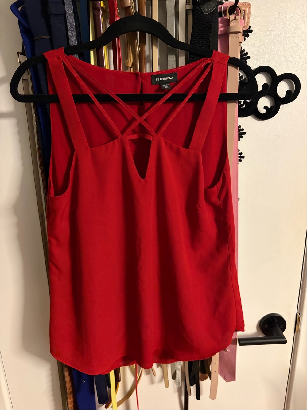 le chateau Red Geometric Strappy Camisole